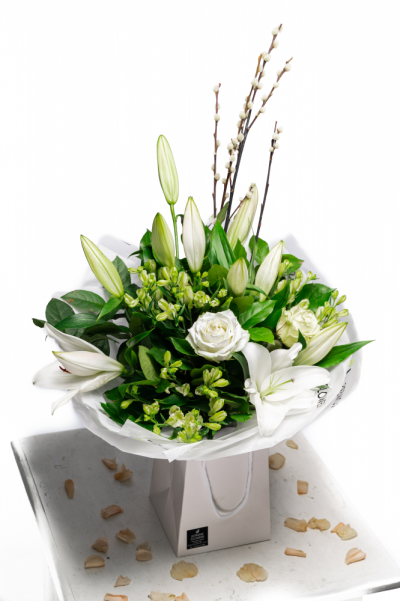 White Aqua Handtied - 